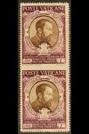 1946 1L Sepia & Purple "St Cajetan Of Thiene" Vertical Pair IMPERF IN-BETWEEN VARIETY, Sass 114L, Never Hinged Mint For  - Other & Unclassified