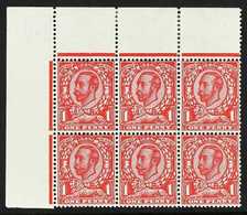 1912 1d Scarlet Die II, Wmk Simple Cypher, Variety "Watermark Inverted And Reversed With The Machine Finished Underside" - Non Classificati