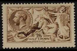 1915 2s6d Yellow-brown (worn Plate) Seahorse, De La Rue Printing, SG 406, Mint, Lightly Hinged. For More Images, Please  - Unclassified