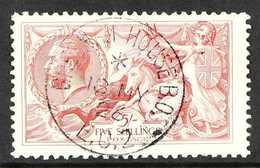 1918 - 19 5s Rose-red Seahorse Bradbury Printing, SG 416, Fine Used With Superb Central "Gresham House" Cds Cancel, Fres - Unclassified