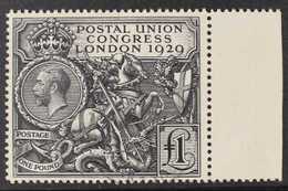 1929 £1 Black P.U.C., SG 438, Superb Marginal Used, Well Centered With Light Cds Cancel. A Beautiful Stamp. For More Ima - Non Classificati