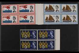 1963 Lifeboat Conference Phosphor Complete Set, SG 639p/41p, Superb Never Hinged Mint Marginal BLOCKS Of 4, Very Fresh.  - Sonstige & Ohne Zuordnung