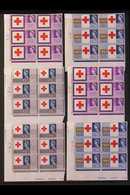 1963 Red Cross Centenary Congress Ordinary And Phosphor Sets In CYLINDER NUMBER BLOCKS OF SIX, SG 642/4, 642p/4p, Superb - Other & Unclassified