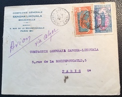 Lettre Par Avion Alger „BANGUI / OUBANGUI-CHARI 1934“>France(A.E.F Cie Forestiére Sangha Likouala Wood Trees  Cover - Lettres & Documents