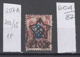 87K604 / 1922 - Michel Nr. 207 A - Overprint 200 R. / 15 K. - Freimarken , Used ( O ) Russia Russie - Used Stamps