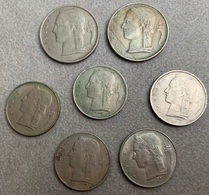 Lot De 7 Monnaies De Belgique—1 (x5) Et 5 Francs (x2) De 1951 à 1967 - Non Classificati