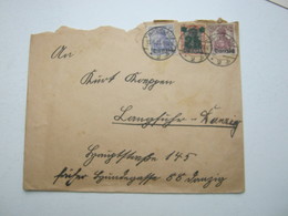 1921 , DANZIG , Brief Mit Stempel Aus BRESLAU , Seltene Entwertung , Mängel - Covers & Documents