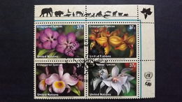 UNO-New York 973/6  Oo/ESST, Gefährdete Arten, Vanda Coerulea, Cycnoches Sp., Cattleya Trianae,  Aerangis - Used Stamps