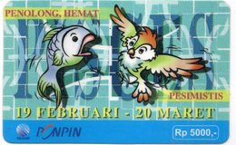 INDONESIA - PONPIN - THEMATIC ZODIAC - PISCES - SCARCE CARD - Indonesia