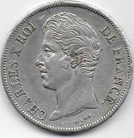 5 Fr CHARLES X  1829 M - 5 Francs