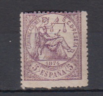 ESPAÑA.  EDIFIL 144 *.  5 CT VIOLETA ALEGORÍA DE LA JUSTICIA. - Neufs