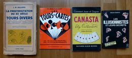 4 LIVRES PRESTIDIGITATION-LES TOURS DE CARTES-LES ILLUSIONNISTES-CANASTA-TOURS - Palour Games