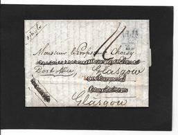 27.8.1828  LIVERPOOL  Réexpédiee A GLASGOW  Et Taxée  Prof Choisy - ...-1840 Prephilately