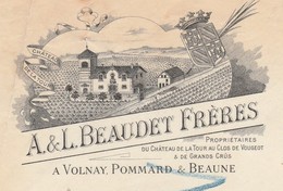 Traite 1897 / BEAUDET Frères / Propriétaire Château De La Tour Au Clos Vougeot / Volnay Pommard Beaune 21 - 1800 – 1899