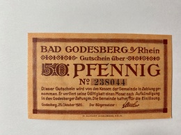 Allemagne Notgeld Godesberg 50 Pfennig - Collections