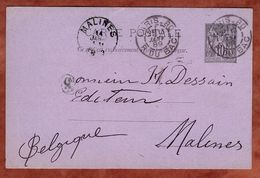 P 8 Allegorie, Paris Nach Malines 1889 (89859) - Standaardpostkaarten En TSC (Voor 1995)