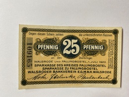 Allemagne Notgeld Walsrode 25 Pfennig - Collections