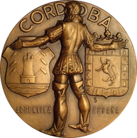 ESPAÑA. MEDALLA F.N.M.T. DE LA SERIE CIUDADES, DEDICADA A CÓRDOBA. 1.968. BRONCE. SPAIN MEDAL - Professionnels/De Société