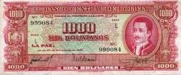 BOLIVIA 1000 BOLIVIANOS 1945  P-149  XF - Bolivië