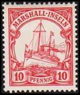 1901. MARSHALL-INSELN 10 Pf. Kaiserjacht SMS Hohenzollern. (Michel 15) - JF319454 - Marshall Islands