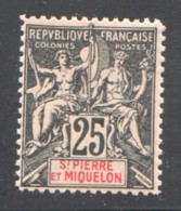 SPM  Groupe 25 Cent Yv 66 * Faux De Fournier - Unused Stamps