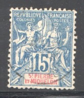 SPM  Groupe 15 Cent  Bleu Yv 64 Oblit. - Oblitérés