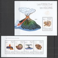 TG645 2013 TOGO TOGOLAISE NATURE GEOLOGY MINERALS FOSSILS VOLCANOES KB+BL MNH - Fossili