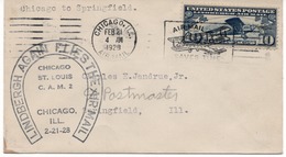 (R65) Scott C10 - 10c Lindbergh 1928 Chicago To Sprinfield  C.A.M. 2 - Spirit Of Saint-Louis. - 1c. 1918-1940 Cartas & Documentos
