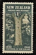 New Zealand 1940 Pictorial 1/- A Giant Kauri Tree MH - Ongebruikt