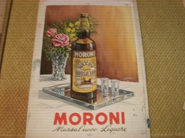 BOZZETTO ORIGINALE A TEMPERA PUBBLICITARIO LIQUORE MORONI - Uithangborden