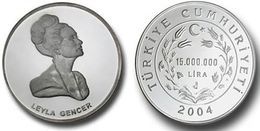 AC - LEYLA GENCER TURKISH SOPRANO COMMEMORATIVE SILVER COIN PROOF - UNCIRCULATED 2004, TURKEY - Zonder Classificatie