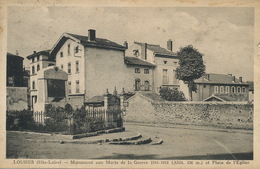 Loudes Monument Aux Morts Place Eglise  3 Timbres Semeuse Bleu. Envoi Bravard  Dompierre Sur Besbre Allier - Loudes