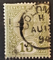 CEYLON 1886 - Canceled - Sc# 136 - 15c - Ceylon (...-1947)