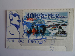 AMERIQUE - CHILI -Timbre 2010 Sur Fragment Base Aérienne Antarctique AVEC FLAMME ILE DE PAQUES  - Canceled 2011 SEE SCAN - Chile