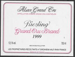 ALSACE - Riesling Grand Cru Brand 1999 - Cave Vinicole Turckheim (état Neuf) - Riesling