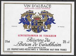 ALSACE - Gewurztraminer - Réserve Du Baron De Turckheim - Blason (état Neuf) - Gewurztraminer