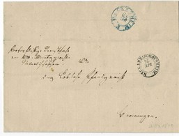 (1870) Selt. K2 " MECKESHEIM " Blau , Als Ankunft, A2939 - Cartas & Documentos