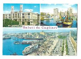 ITALIE----Saluti Da CAGLIARI---palazzo Comunale--il Porto--il Porto E Via Roma--multi-vues--voir 2 Scans - Cagliari
