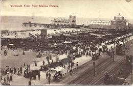 YARMOUTH FRONT FROM MARINE PARADE - POSTALLY USED 1907 - Great Yarmouth