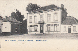 Chièvres - Place De L'église Et Villa Richard - Très Belle Carte - état Voir Scan. - Chièvres