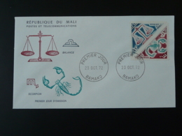 FDC Jeux Astrologie Scorpion Mali 1972 - Arañas