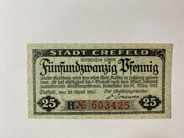 Allemagne Notgeld Crefeld 25 Pfennig - Collections