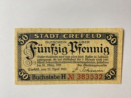 Allemagne Notgeld Crefeld 50 Pfennig - Collections