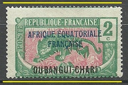 A.E.F. Oubangui - Chari 1924 Leopard Perforation Variety ERROR * - Unused Stamps