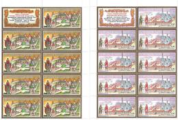 Russia 2002.Monasteries. 5 Sheetlets, Each Of 9 + Label. Michel # 1039-43 KB - Unused Stamps