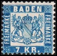 1868. BADEN. Wappen (Hintergrund Weiss.) 7 KR 10x10 Thin/Dünn/tynd.  () - JF319730 - Neufs