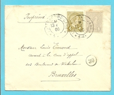 69+71 Op Drukwerk (Imprime) Met Stempel LUXEMBOURG-GARE Naar Bruxelles - 1895 Adolphe De Profil