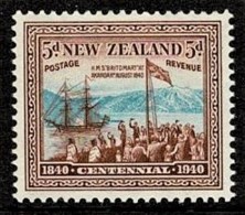New Zealand 1940 Centennial 5d MH - - Unused Stamps