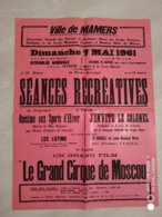 Mamers (Sarthe). Belle Affiche De Mai 1961. Séances Récréatives Du Lycée Municipal Mixte. - Afiches