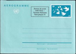 UNO WIEN 1992 Mi-Nr. LF 4 Luftpostfaltbrief Aerogramme Ungelaufen - Covers & Documents
